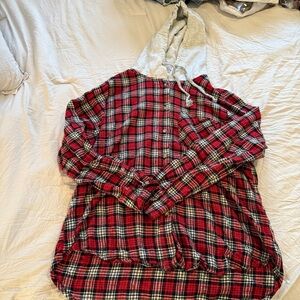 Red and Black Plaid Hooded Flannel